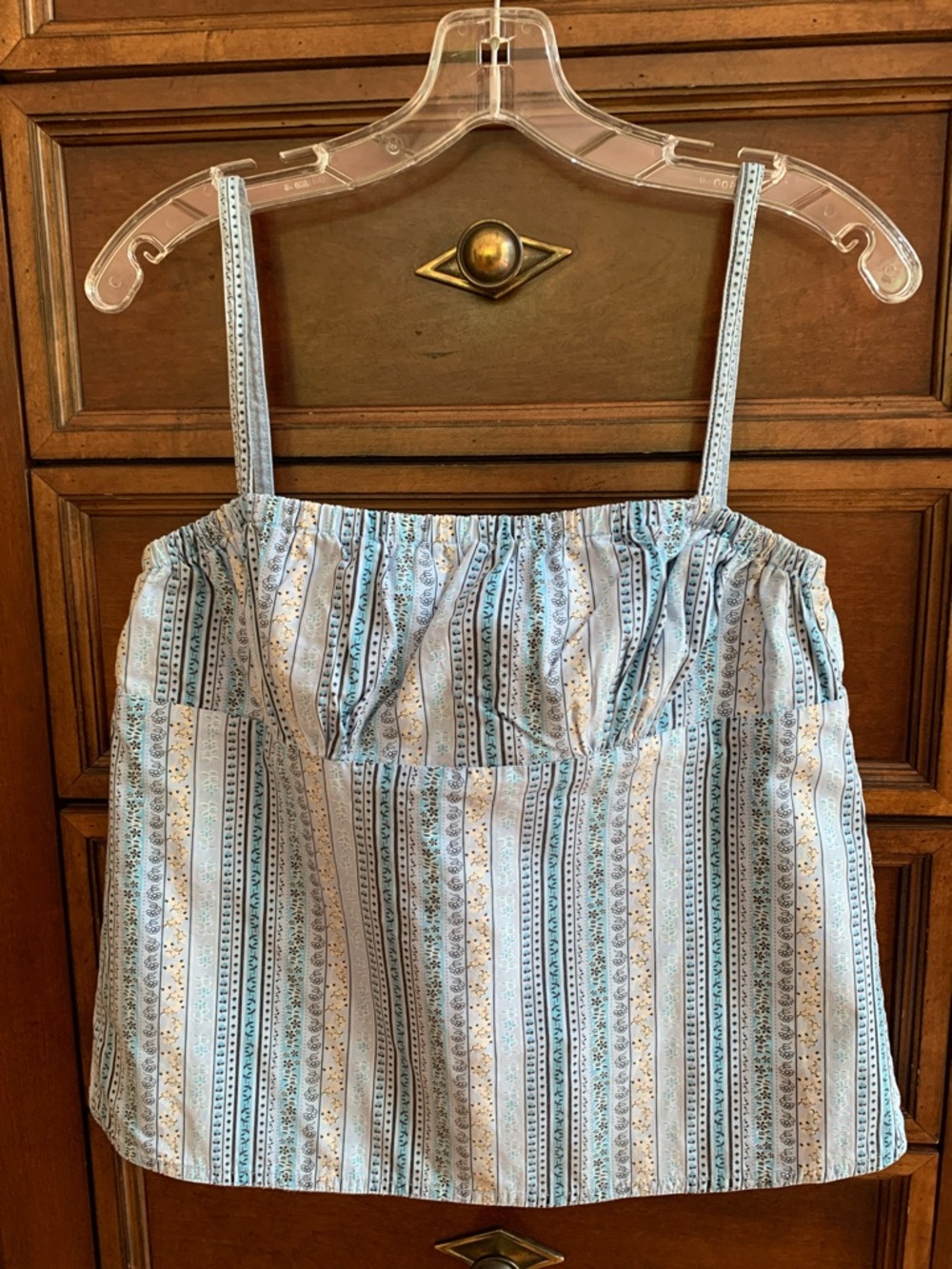 Striped Blue & White Sleeveless Summer Top